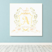 Baby Carriage Monogram A Stretted Canvas Print (Insitu (Houten vloer))