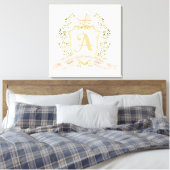Baby Carriage Monogram A Stretted Canvas Print (Insitu (Slaapkamer))