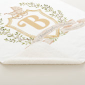 Baby Carriage Monogram "B" Neursery Baby Blanket Sherpa Deken (3/4)