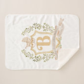 Baby Carriage Monogram "B" Neursery Baby Blanket Sherpa Deken (Voorkant (horizontaal))