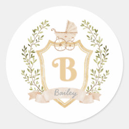 Baby Carriage Monogram B | Neutrale Sticker