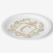 Baby Carriage Monogram "C" | Neutraal Papieren Bordje (Gekanteld)