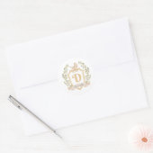 Baby Carriage Monogram D | Neutraal Ronde Sticker (Envelop)
