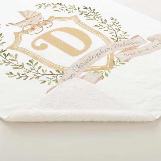 Baby Carriage Monogram "D" Nursery Sierkussen Ba Sherpa Deken (3/4)