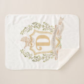 Baby Carriage Monogram "D" Nursery Sierkussen Ba Sherpa Deken (Voorkant (horizontaal))