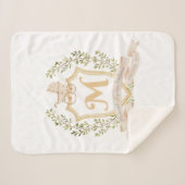 Baby Carriage Monogram "M" Nursery Sherpa Deken (Voorkant (horizontaal))