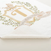 Baby Carriage Monogram "T" Nursery Sherpa Deken (3/4)