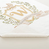 Baby Carriage Monogram "W" Nursery Sherpa Deken (3/4)