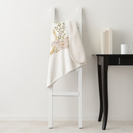 Baby Carriage Monogram "W" Nursery Sherpa Deken (In situ)