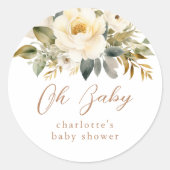  Baby Carriage Neutraal Baby shower Ronde Sticker (Voorkant)