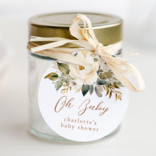  Baby Carriage Neutraal Baby shower Ronde Sticker