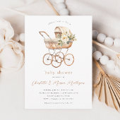  Baby Carriage Neutral Couples Baby shower Kaart