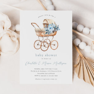  Baby Carriage Neutral Couples Baby shower Kaart