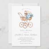  Baby Carriage Neutral Couples Baby shower Kaart (Voorkant)