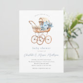  Baby Carriage Neutral Couples Baby shower Kaart (Staand voorkant)