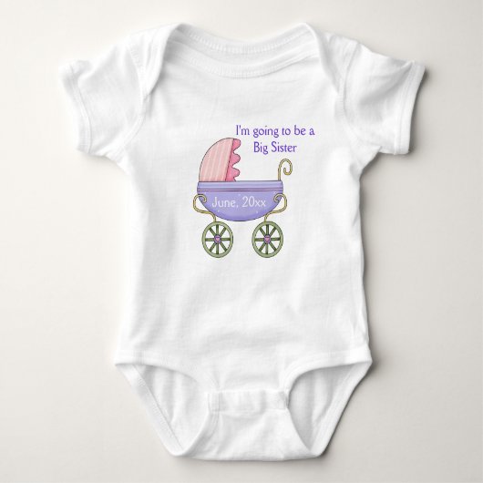 Baby Carriage Pink Baby Creeper Romper (Voorkant)