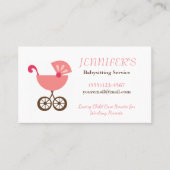 Baby Carriage Polka Dot BabysitService Visitekaartje (Voorkant)