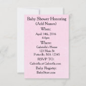  Baby Carriage Roze en Wit Uitnodiging (Achterkant)