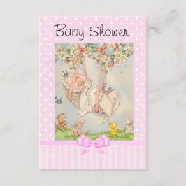  Baby Carriage Roze en Wit Uitnodiging