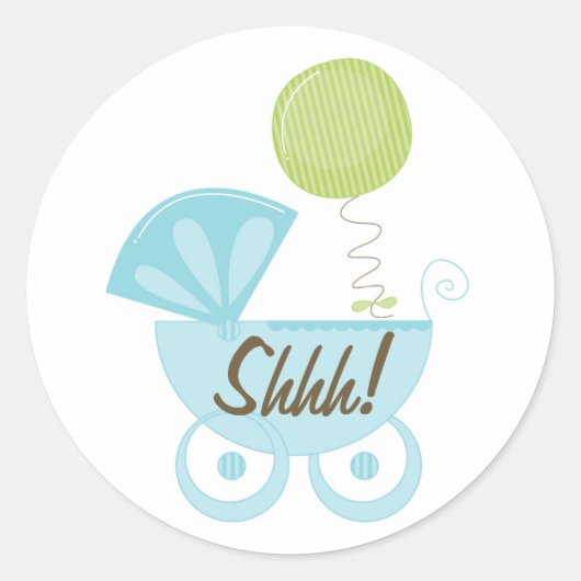 Baby Carriage Shhh! Ronde Sticker (Voorkant)