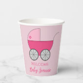 Baby Carriage Shower Party papieren bekers (Voorkant)