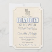  Baby-carriage Shower-uitnodigingen voor jongen Kaart (Voorkant)
