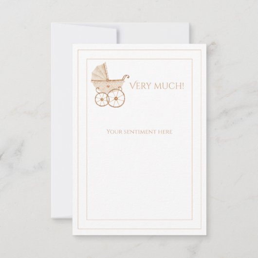 Baby Carriage Waterverf Baby shower Bedankt (Achterkant)