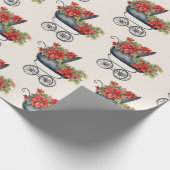Baby Carriage Xmas Floral Christmas Cadeaupapier (Hoek)