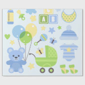 Baby Carrier - Boy Baby shower Cadeaupapier (Vlak)