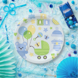 Baby Carrier - Boy Baby shower Papieren Bordje