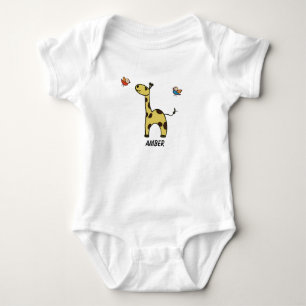 Baby carrosserie kleine Giraffe en vogels Romper