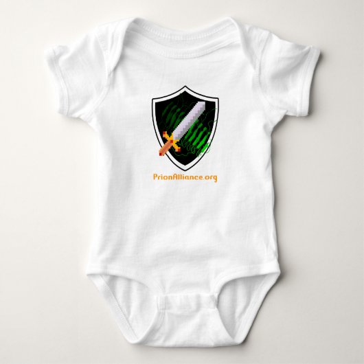 Baby carrosserie (wit) met Prion Alliance logo Romper (Voorkant)