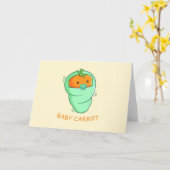 Baby Carrot Pun Kaart (Gele Bloem)