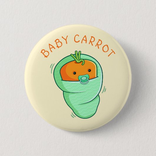 Baby Carrot Pun Ronde Button 5,7 Cm (Voorkant)
