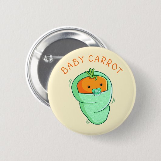 Baby Carrot Pun Ronde Button 5,7 Cm (Voorkant /achterkant)