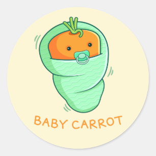 Baby Carrot Pun Ronde Sticker
