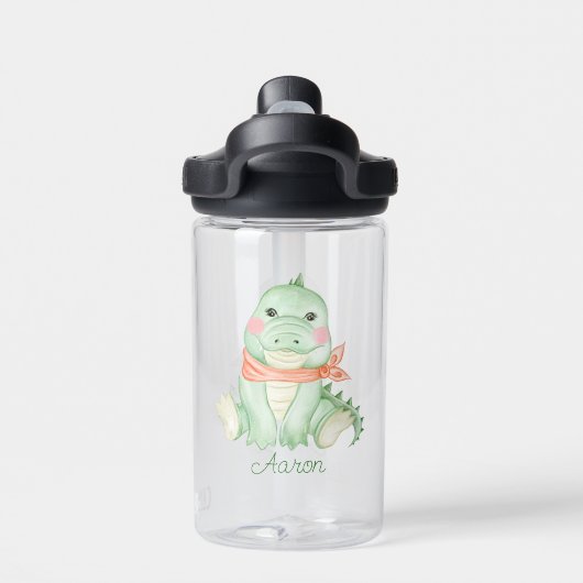 Baby Cartoon Dinosaur Persoonlijk Waterfles (Achterkant)