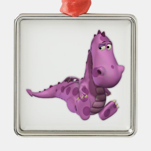 Baby Cartoon Dragons: roky Metalen Ornament (Voorkant)