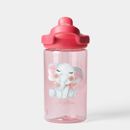 Baby Cartoon Elephant - Aangepast Waterfles (Achterkant)