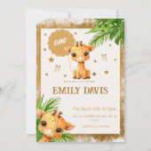 baby cartoon giraffe oerwoud safari kaart (Voorkant)