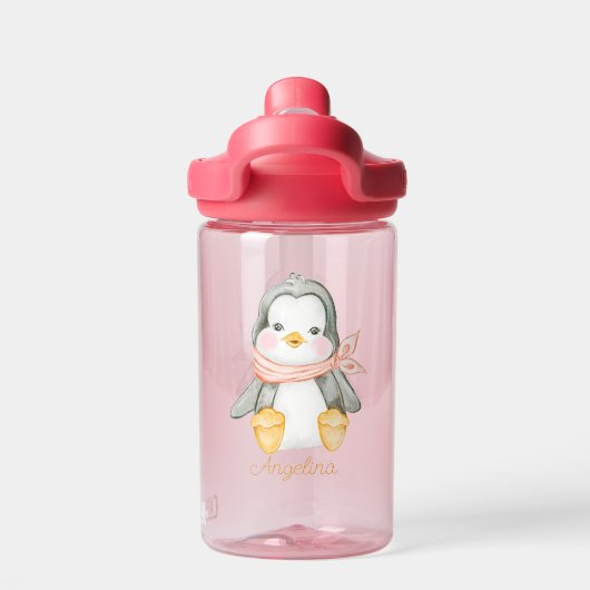 Baby Cartoon Penguin Persoonlijk Waterfles (Achterkant)