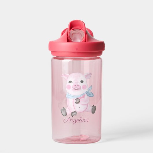 Baby Cartoon Piglet Aangepast Waterfles (Voorkant)