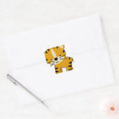 Baby Cartoon Tiger Boy Vierkante Sticker (Envelop)