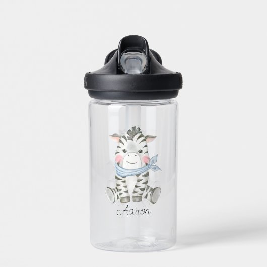 Baby Cartoon Zebra Gepersonaliseerd Waterfles (Voorkant)