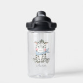 Baby Cartoon Zebra Gepersonaliseerd Waterfles (Achterkant)