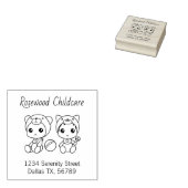 Baby Cat Beer Daycare Chilcare Adres 4 Rubberstempel (Gestempeld)