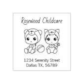 Baby Cat Beer Daycare Chilcare Adres 4 Rubberstempel (Afrduk)