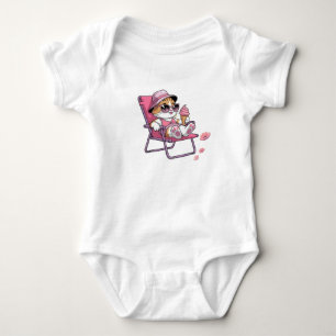 Baby cat eat ice cream romper