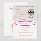 Baby Cat | Uitnodiging voor Baby shower (Voorkant / Achterkant)