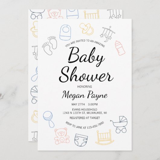 Baby centraal kaart (Voorkant / Achterkant)